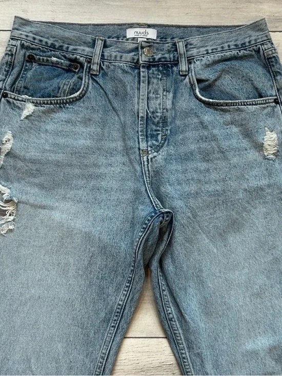 Nuuds Curvy Fit Straight Leg Ankle Jeans Distressed Size 29 High Rise - Picture 2 of 9